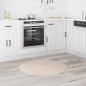 Preview: Anti-Rutsch Shaggy Teppich Creme 90 x 90 cm PP