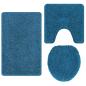 Preview: Anti-Rutsch Badematten-Set 3 stk. Blau 50 x 80 cm PP