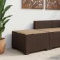 Preview: ARDEBO.de - 1-Sitzer Garten-Sofa mit Kissen Rattan-Look PP Braun