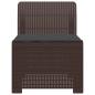 Preview: 1-Sitzer Garten-Sofa mit Kissen Rattan-Look PP Braun