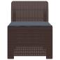 Preview: 1-Sitzer Garten-Sofa mit Kissen Rattan-Look PP Braun