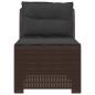 Preview: 1-Sitzer Garten-Sofa mit Kissen Rattan-Look PP Braun