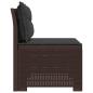 Preview: 1-Sitzer Garten-Sofa mit Kissen Rattan-Look PP Braun