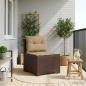 Preview: ARDEBO.de - 1-Sitzer Garten-Sofa mit Kissen Rattan-Look PP Braun