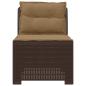 Preview: 1-Sitzer Garten-Sofa mit Kissen Rattan-Look PP Braun