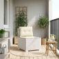 Preview: ARDEBO.de - 1-Sitzer Garten-Sofa mit Kissen Rattan-Look PP Weiß