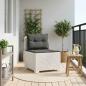 Preview: ARDEBO.de - 1-Sitzer Garten-Sofa mit Kissen Rattan-Look PP Weiß