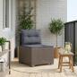 Preview: ARDEBO.de - 1-Sitzer Garten-Sofa mit Kissen Rattan-Look PP Hellgrau