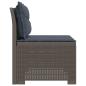 Preview: 1-Sitzer Garten-Sofa mit Kissen Rattan-Look PP Hellgrau