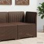 Preview: ARDEBO.de - 1-Sitzer Garten-Sofa Rattan-Look PP Braun