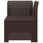 Preview: 1-Sitzer Garten-Sofa Rattan-Look PP Braun