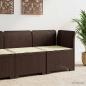 Preview: ARDEBO.de - 1-Sitzer Garten-Sofa mit Kissen Rattan-Look PP Braun