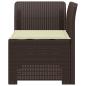 Preview: 1-Sitzer Garten-Sofa mit Kissen Rattan-Look PP Braun