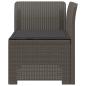 Preview: 1-Sitzer Garten-Sofa mit Kissen Rattan-Look PP Hellgrau