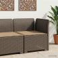 Preview: ARDEBO.de - 1-Sitzer Garten-Sofa mit Kissen Rattan-Look PP Hellgrau