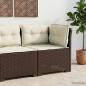Preview: ARDEBO.de - 1-Sitzer Garten-Sofa mit Kissen Rattan-Look PP Braun