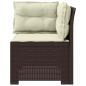Preview: 1-Sitzer Garten-Sofa mit Kissen Rattan-Look PP Braun