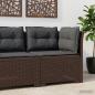 Preview: ARDEBO.de - 1-Sitzer Garten-Sofa mit Kissen Rattan-Look PP Braun