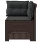 Preview: 1-Sitzer Garten-Sofa mit Kissen Rattan-Look PP Braun