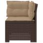 Preview: 1-Sitzer Garten-Sofa mit Kissen Rattan-Look PP Braun