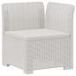 Preview: 1-Sitzer Garten-Sofa mit Kissen Rattan-Look PP Weiß