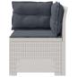 Preview: 1-Sitzer Garten-Sofa mit Kissen Rattan-Look PP Weiß