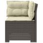 Preview: 1-Sitzer Garten-Sofa mit Kissen Rattan-Look PP Hellgrau