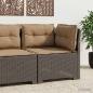 Preview: ARDEBO.de - 1-Sitzer Garten-Sofa mit Kissen Rattan-Look PP Hellgrau