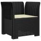 Preview: 1-Sitzer Sessel mit Kissen Rattan-Look PP Anthrazit