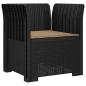 Preview: 1-Sitzer Sessel mit Kissen Rattan-Look PP Anthrazit