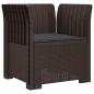 Preview: 1-Sitzer Sessel mit Kissen Rattan-Look PP Braun