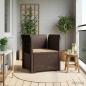 Preview: ARDEBO.de - 1-Sitzer Sessel mit Kissen Rattan-Look PP Braun