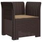 Preview: 1-Sitzer Sessel mit Kissen Rattan-Look PP Braun