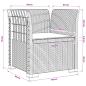 Preview: 1-Sitzer Sessel mit Kissen Rattan-Look PP Braun