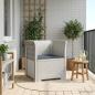 Preview: ARDEBO.de - 1-Sitzer Sessel mit Kissen Rattan-Look PP Weiß