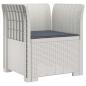 Preview: 1-Sitzer Sessel mit Kissen Rattan-Look PP Weiß