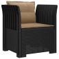 Preview: 1-Sitzer Sessel mit Kissen Rattan-Look PP Anthrazit