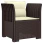 Preview: 1-Sitzer Sessel mit Kissen Rattan-Look PP Braun