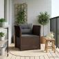 Preview: ARDEBO.de - 1-Sitzer Sessel mit Kissen Rattan-Look PP Braun