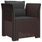 Preview: 1-Sitzer Sessel mit Kissen Rattan-Look PP Braun