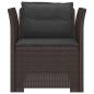 Preview: 1-Sitzer Sessel mit Kissen Rattan-Look PP Braun