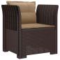 Preview: 1-Sitzer Sessel mit Kissen Rattan-Look PP Braun
