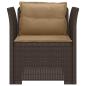 Preview: 1-Sitzer Sessel mit Kissen Rattan-Look PP Braun
