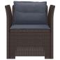 Preview: 1-Sitzer Sessel mit Kissen Rattan-Look PP Braun