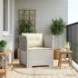 Preview: ARDEBO.de - 1-Sitzer Sessel mit Kissen Rattan-Look PP Weiß