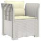 Preview: 1-Sitzer Sessel mit Kissen Rattan-Look PP Weiß