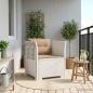 Preview: ARDEBO.de - 1-Sitzer Sessel mit Kissen Rattan-Look PP Weiß