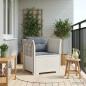 Preview: ARDEBO.de - 1-Sitzer Sessel mit Kissen Rattan-Look PP Weiß