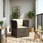 Preview: ARDEBO.de - 1-Sitzer Sessel mit Kissen Rattan-Look PP Hellgrau