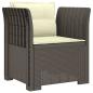 Preview: 1-Sitzer Sessel mit Kissen Rattan-Look PP Hellgrau
